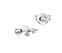 Silver Ball Stud Earrings STS-1024-3